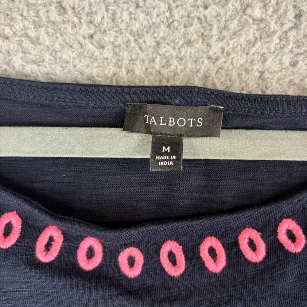 Talbot Embroidered Shift Dress Nantucket Slub Sz M Coastal Natural Cotton 2022 - Picture 6 of 11